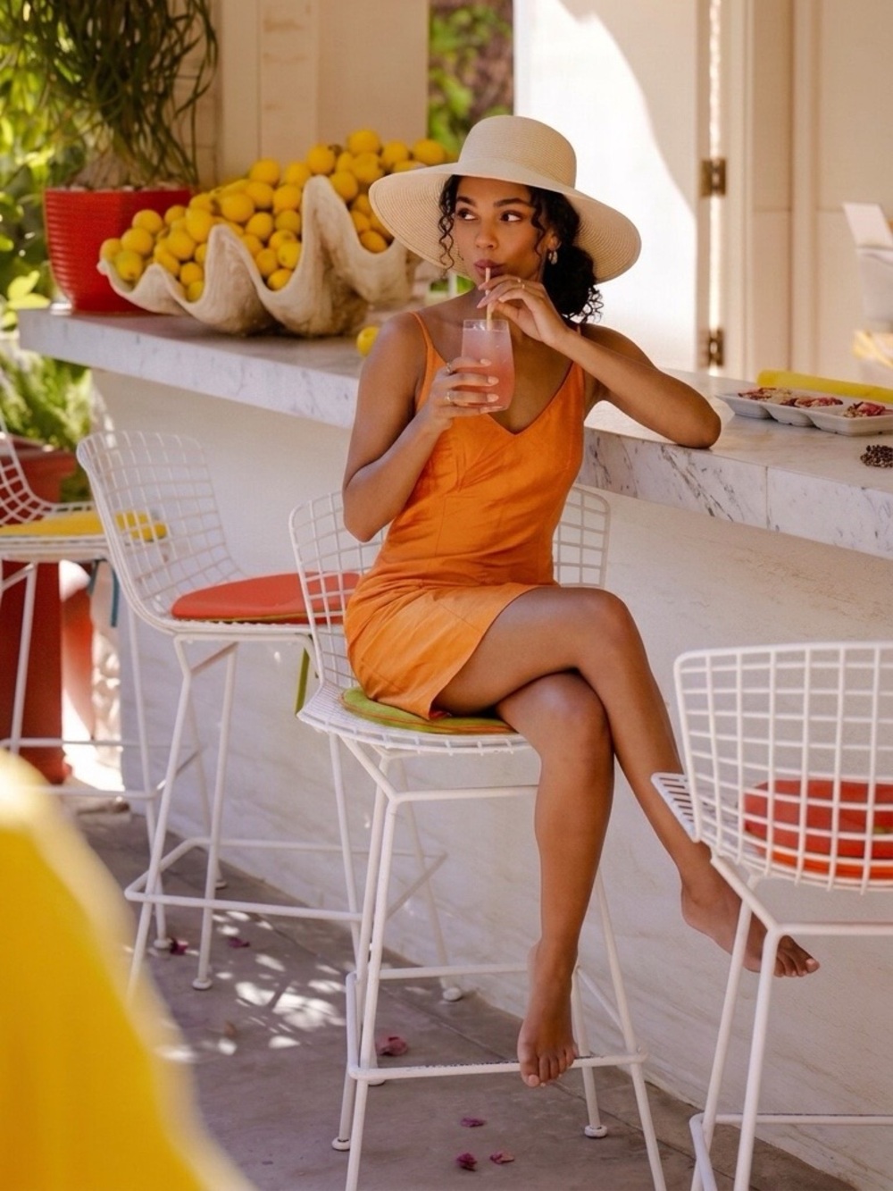 Ann Taylor Orange, Sleeveless Silk Dress